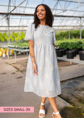 Mckenzie Blue Embroidered Dress