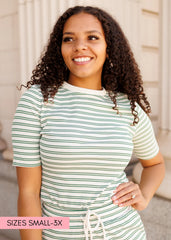 Klara Green Striped Top