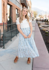 Luna Blue Floral Eyelet Skirt