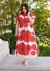 Hanna Red Pattern Dress
