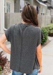 Vanessa Charcoal Grey Top