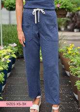 Lillian Navy Knit Pants