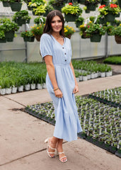 Breanna Blue Gauze Dress