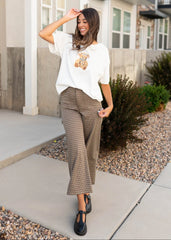 Effie Brown Houndstooth Pants