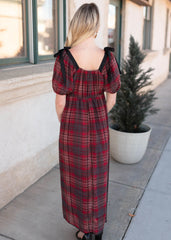 Aubrey Red Plaid Bow Dress