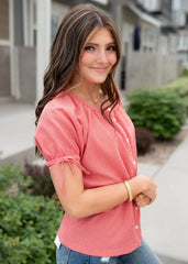 Jaydie Red Gingham Top