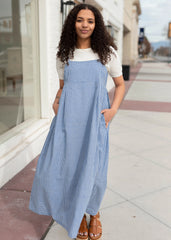 Megan Blue Gingham Cami Dress