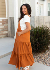 Everlee Toffee Rust Overall Dress