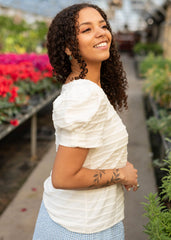 Jocelyn Ivory Textured Top