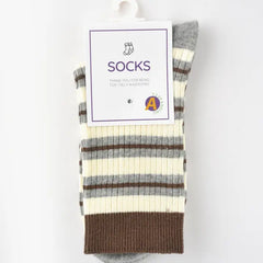 Myla Brown Striped Socks