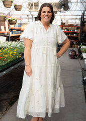 Marilyn Cream Embroidered Dress