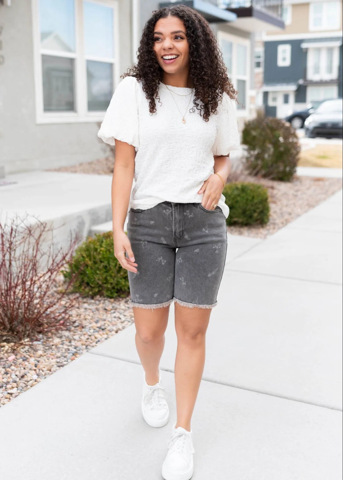 Jada Black Floral Print Shorts