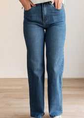 Amanda Medium Wash High Rise Straight Jeans