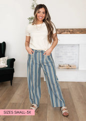 Kenzie Blue Striped Pants