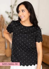 Daniella Black Polka Dot Top