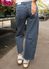 Amari Dusty Blue Barrel Jeans