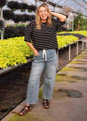 Michelle Black Striped Top