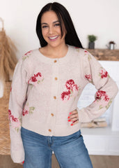 Briana Cream Floral Cardigan