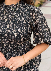 Audrey Black Floral Top