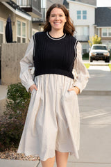 Marlie Navy Knit Sweater Dress