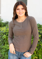 Connie Brown Striped Top
