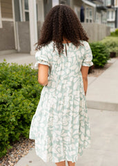 Allene Sage Floral Dress