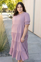 Janessa Tiered Dusty Lilac Dress