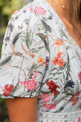 Zoie Blue Floral Tiered Dress