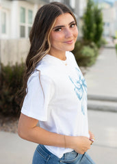 Serena Blue Bow Graphic Tee