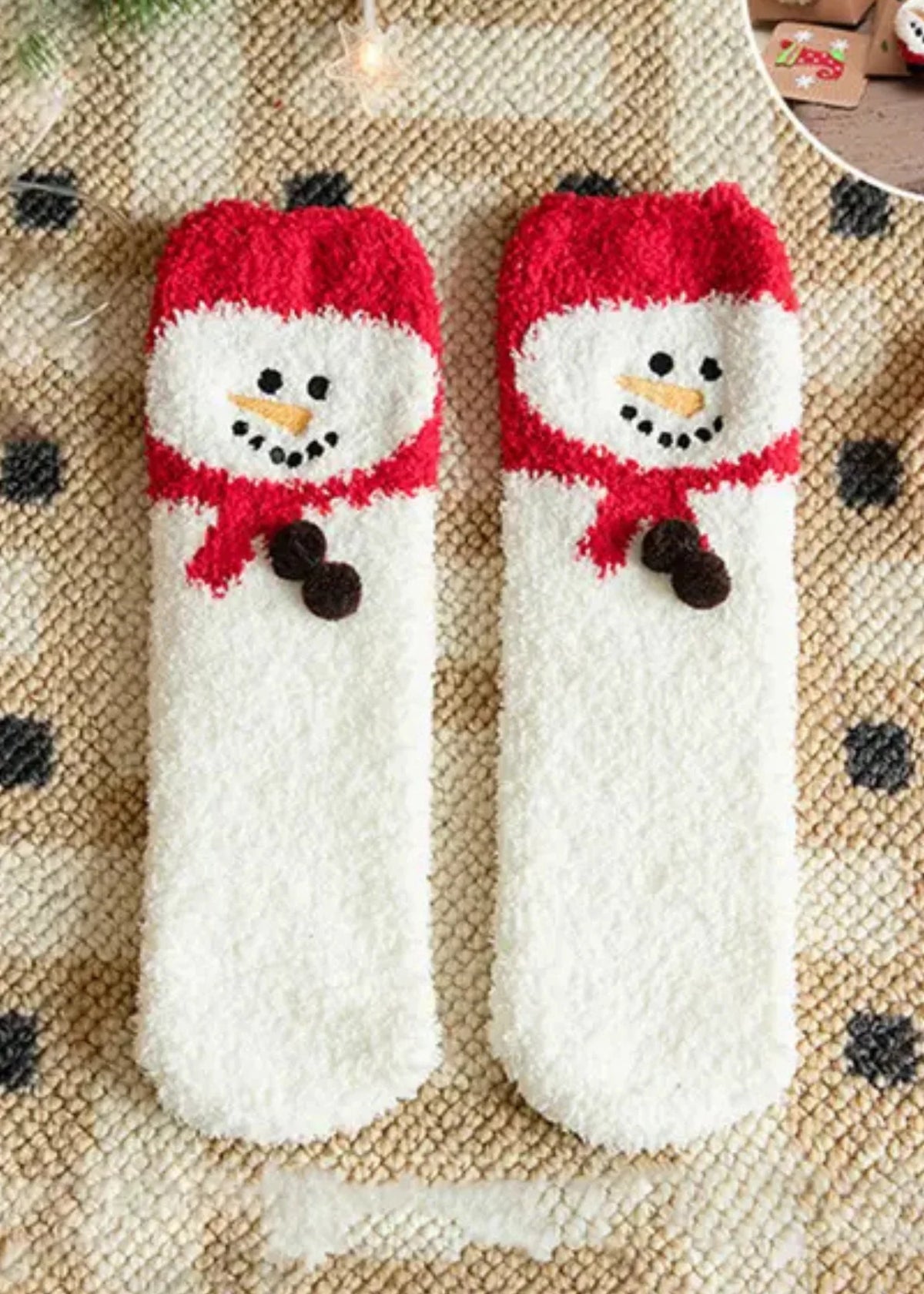 Talia Red Snowman Socks