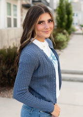 Sicily Dusty Navy Cardigan