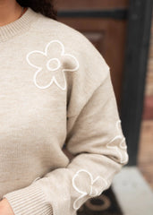Amara Taupe Floral Sweater