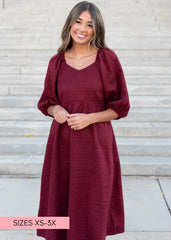 Lila Burgundy Textured Dress