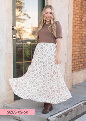 Ginny Burgundy Floral Skirt