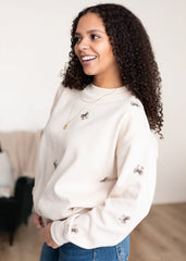 Peyton Cream Bow Pullover