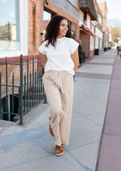 Carla Ivory Cap Sleeve Top