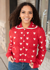 Marlie Red Heart Cardigan