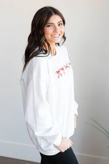 White Mini Bow Sweatshirt