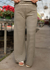 Vivienne Olive Striped Lounge Pants