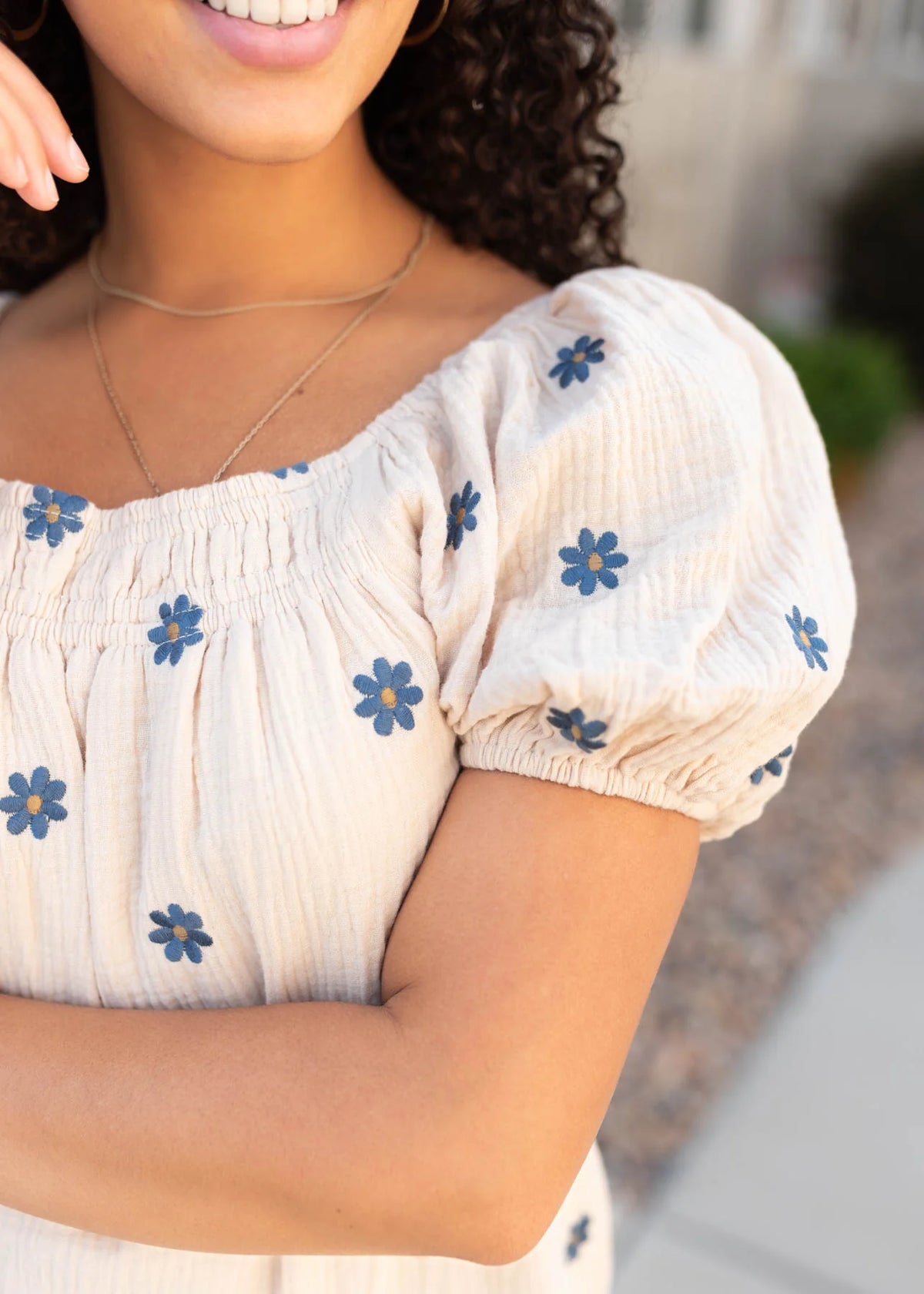 Jenelle Natural Embroidered Dress