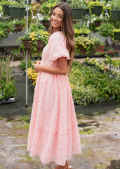 Carlee Pink Floral Textured Dress