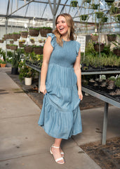 Billie Chambray Smocked Dress