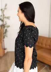 Daniella Black Polka Dot Top
