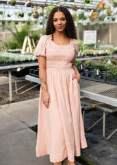 Helen Light Pink Smocked Dress