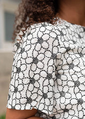 Myra Black Floral Embroidered Shirt