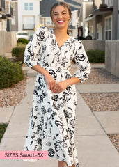 Roxanna White Floral Tiered Dress