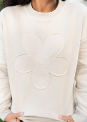 Juliette Taupe Flower Pullover