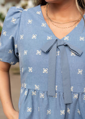 Jordyn Blue Eyelet Dress