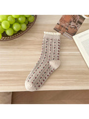 Allie Khaki Floral Lace Socks