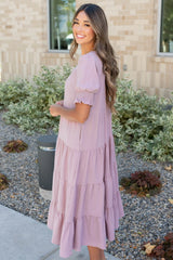 Janessa Tiered Dusty Lilac Dress